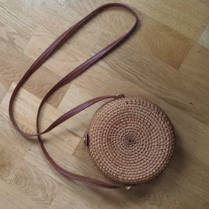 Circular Wicker Basket Purse